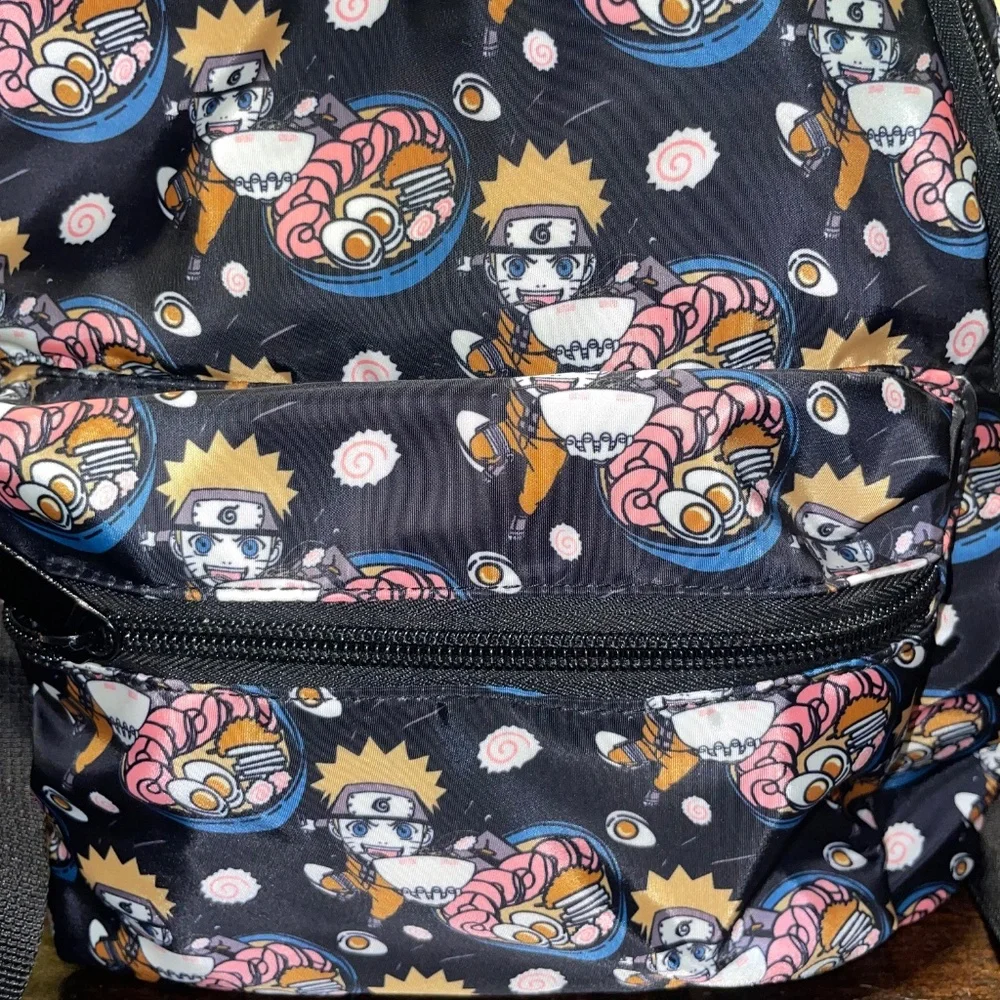 Bioworld Naruto Shippuden Ramen Ichiraku Noodle Bowl Pattern Black Mini Backpack